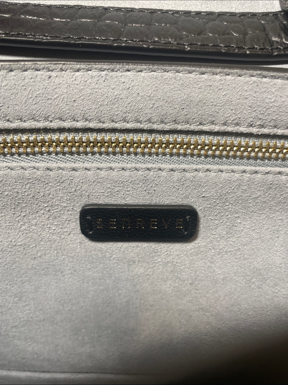 Senreve Aria Black Croc-Embossed Leather Buckle Crossbody/Belt Bag - Picture 2 of 10